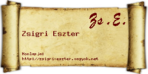 Zsigri Eszter névjegykártya